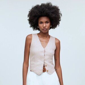 Madewell Single-Breasted Vest 100% Linen